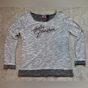 Harley-Davidson Textured Gray Long Sleeve Shirt